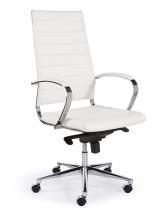 601PUW - Design bureaustoel 601, hoge rug in wit PU