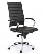 601PUZ - Design bureaustoel 601, hoge rug in zwart PU