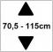 Hoogte van 70,5 tot 115,5cm (SH2)