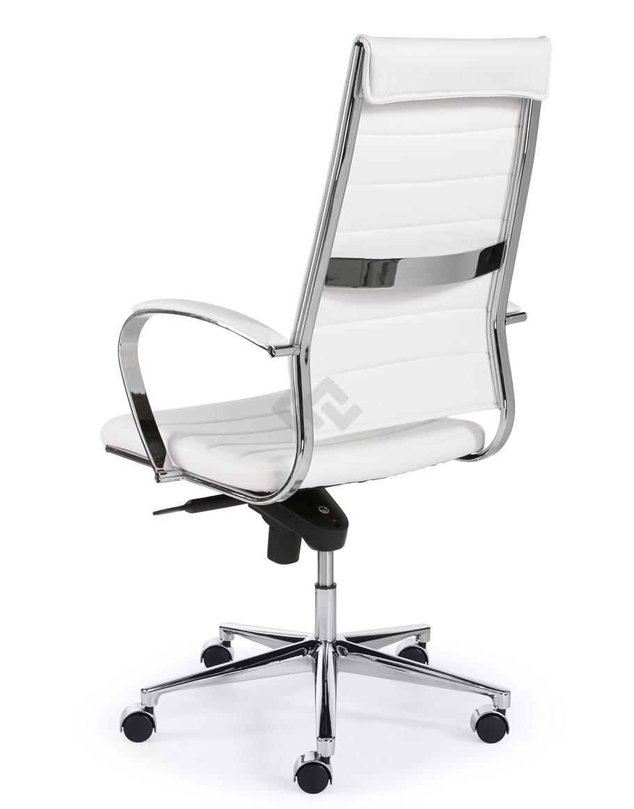 Voorzichtigheid kloof Verstikken Design bureaustoel 601, hoge rug in wit PU bestellen • Kantoormeubelland.nl