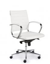 600PUW - Design bureaustoel 600, lage rug in wit PU