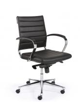 600PUZ - Design bureaustoel 600, lage rug in zwart PU