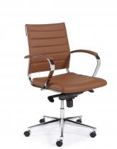 600PUB - Design bureaustoel 600, lage rug in bruin PU