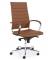 Design bureaustoel 601, hoge rug in bruin PU 14238