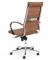 Design bureaustoel 601, hoge rug in bruin PU 14240