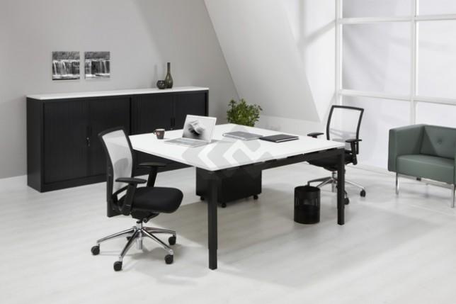 Bureau- vergadertafel  Q-Bic Black 160x160cm