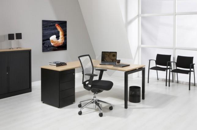 L-Bureau met ladenblok Q-Bic Antra 180x160cm