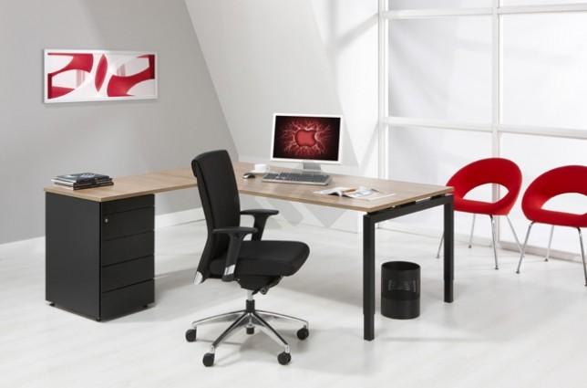 L-Bureau met ladenblok Black 180 x160cm