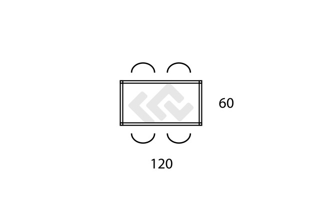 Kantoortafel 120x60cm  Multibase-S