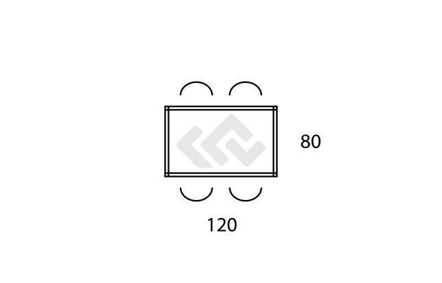 Kantoortafel 120x80cm  Multibase-S