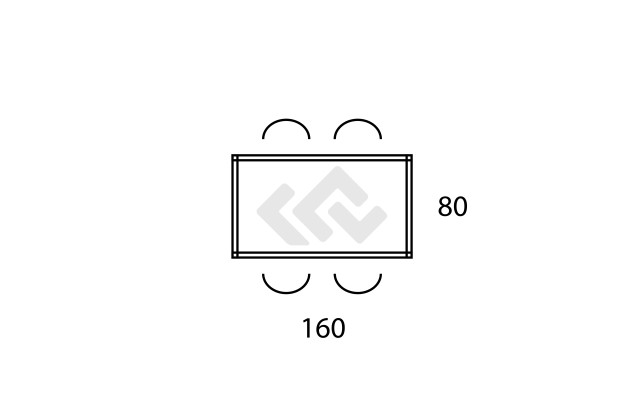 Kantoortafel 160x80cm  Multibase-S