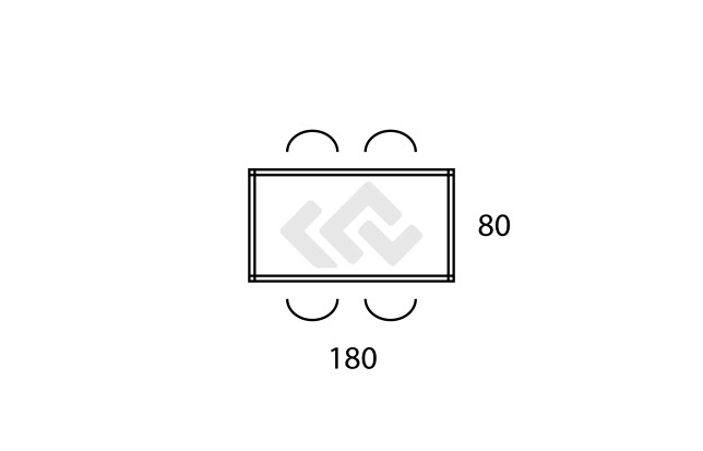 Kantoortafel 180x80cm  Multibase-S