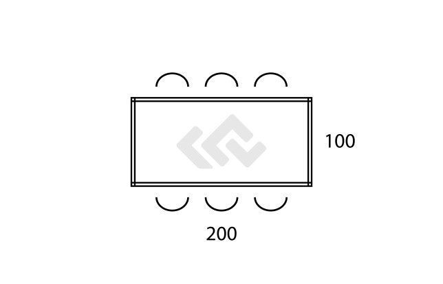 Kantoortafel 200x100cm Multibase-S