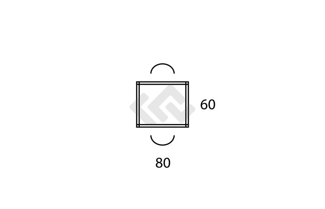 Kantoortafel 80x60cm  Multibase-S