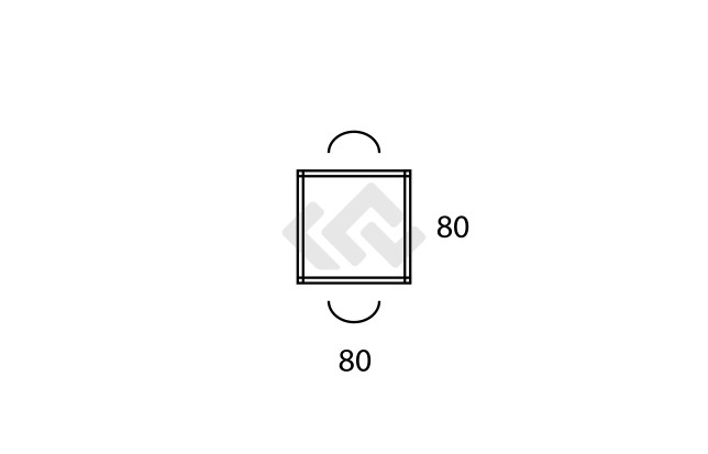 Kantoortafel 80x80cm  Multibase-S